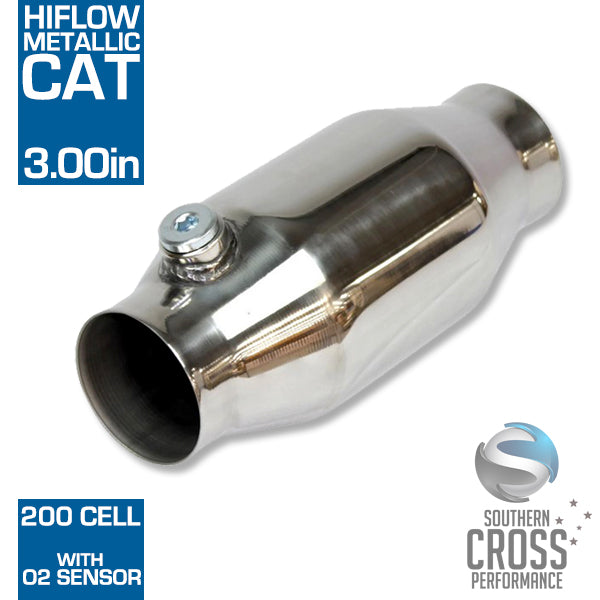 3.00" High Flow 200 Cell Metallic Bullet Race Catalytic Converter Stai