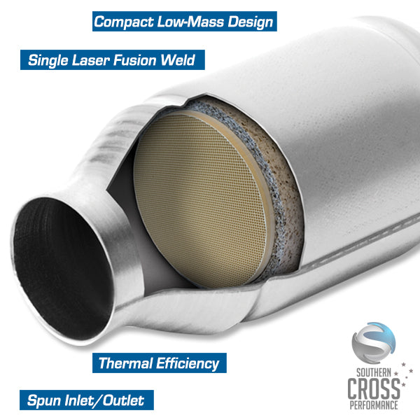 2.50" EURO6 400 Cell Ceramic Spun Bullet Catalytic Cat Converter