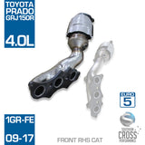 Fits Toyota Prado GRJ150 V6 4.0L Front RHS Manifold Cat Converter SCPMCV792Prado